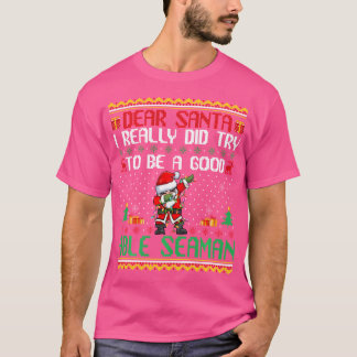 Kerstman probeert een goede matroos te zijn Funny T-shirt