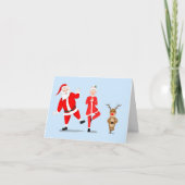 Kerstman proberen om yoga te doen met mevrouw Clau Kaart (Voorkant)