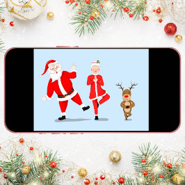 Kerstman proberen om yoga te doen met mevrouw Clau Kaart