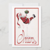 Kerstman proost met Kerstmis Feestdagenkaart (Voorkant)