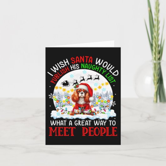 Kerstman publiceert stoute lijst Cavalier King Cha Kaart (Voorkant)