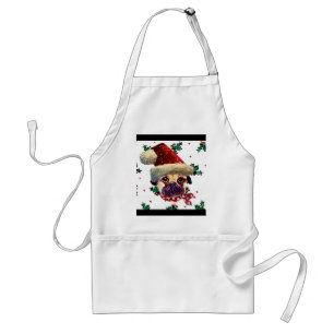 Kerstman Puggie Standaard Schort