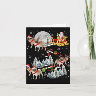 Kerstman Pugslee Kerst Slede Kerstman Hond Kaart