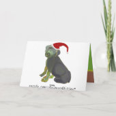 Kerstman Puppy Kerstmis Feestdagen Kaart (Achterkant)