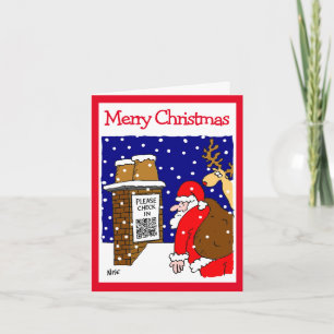 Kerstman QR-code ontwerp Funny Kerstkaart Kaart