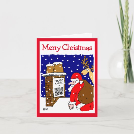 Kerstman QR-code ontwerp Funny Kerstkaart Kaart (Voorkant)
