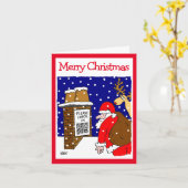 Kerstman QR-code ontwerp Funny Kerstkaart Kaart (Gele Bloem)