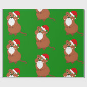 Kerstman Quokka Australische kerst Cadeaupapier (Vlak)