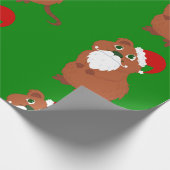 Kerstman Quokka Australische kerst Cadeaupapier (Hoek)