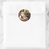 Kerstman (R) - Engelse Bulldog 1 Ronde Sticker (Tas)