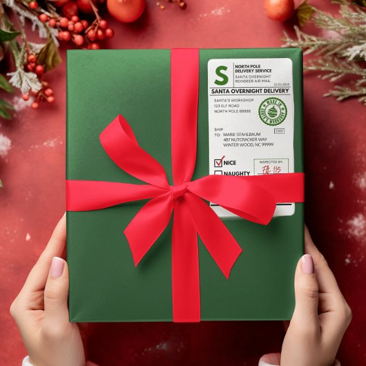 Kerstman Realistisch Verzendlabel