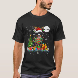 Kerstman Rendier Berner Sennenhond Kerstboom Hond T-shirt