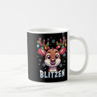 Kerstman rendier Blitzen Kerst groep kostuum  Koffiemok