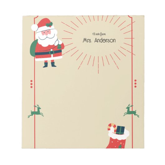 Kerstman & Rendier Boho Notitieblok (Voorkant)
