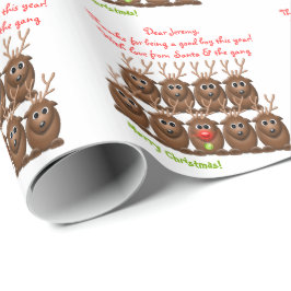Kerstman rendier brief van Santa Christmas Cadeaupapier