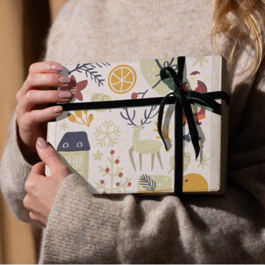 Kerstman rendier Cadeau Cadeaupapier