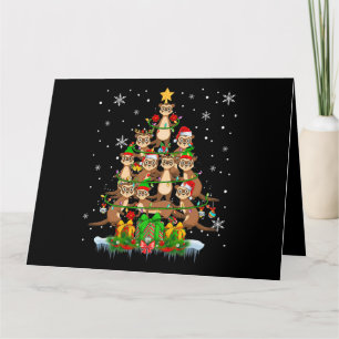 Kerstman Rendier Elf Fret Kerstboom Licht F Kaart
