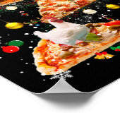Kerstman Rendier Elf Kip Rijden Pizza Kerstmis Ste Poster (Hoek)