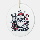 Kerstman, rendier en een kerstboom aap ornament (Links)