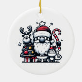 Kerstman, rendier en een kerstboom aap ornament (Achterkant)