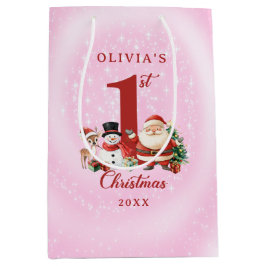 Kerstman, rendier en sneeuwman - Eerste kerst Medium Cadeauzakje