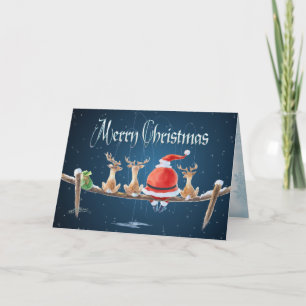 KERSTMAN & RENDIER FISHIN & TEKST DOOR SHARON FEESTDAGEN KAART