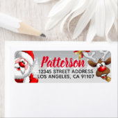Kerstman & Rendier Gepersonaliseerd Retourlabel Etiket (Insitu)