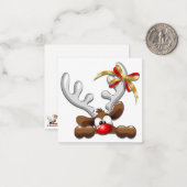 Kerstman Rendier Grappig Karakter Notitiekaartje (Voorkant / Achterkant in situ)