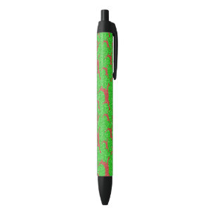 Kerstman rendier helder groen rood vrolijk kerstfe zwarte inkt pen