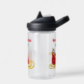Kerstman, rendier in kerstslee personaliseren waterfles (Links)