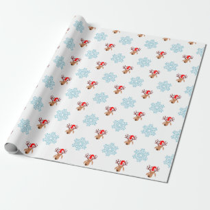 kerstman rendier inpakpapier