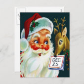  Kerstman & Rendier kerst Briefkaart (Voorkant / Achterkant)