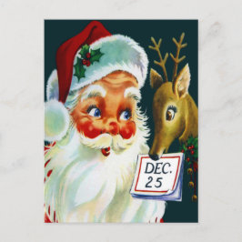 Kerstman & Rendier kerst Briefkaart