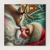 Kerstman & Rendier Kerst Noordpool Vintage Legpuzzel (Horizontaal)