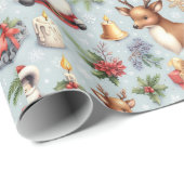 Kerstman & rendier kerstcadeau inpakpapier (Rol Hoek)