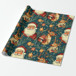 " Kerstman & Rendier Kerstmis Cadeaupapier