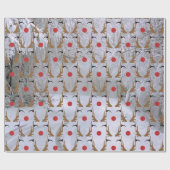 Kerstman rendier Kerstmis Cadeaupapier (Vlak)