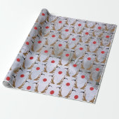 Kerstman rendier Kerstmis Cadeaupapier (Uitgerold)