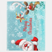 Kerstman rendier Kerstmis fleece deken (Voorkant)