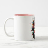 Kerstman & Rendier, Kerstmug Tweekleurige Koffiemok (Links)
