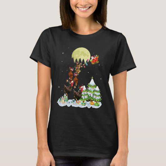 Kerstman Rendier Kip Horrort-shirt Boer Kerstmis T-shirt (Voorkant)