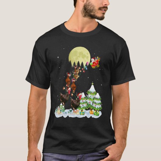 Kerstman Rendier Kip Horrort-shirt Boer Kerstmis T-shirt (Voorkant)