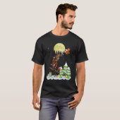 Kerstman Rendier Kip Horrort-shirt Boer Kerstmis T-shirt (Voorkant volledig)