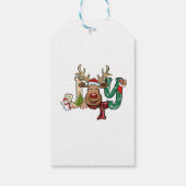 Kerstman rendier leuk Kerst vakantie Cadeaulabel (Achterkant)