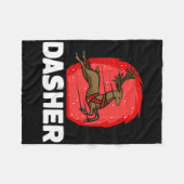 Kerstman rendier luie kostuum Dasher Fleece Deken (Voorkant (Horizontaal))