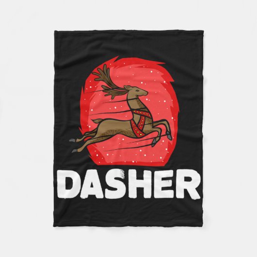 Kerstman rendier luie kostuum Dasher Fleece Deken (Voorkant)