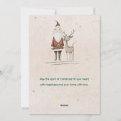 🎅Kerstman & Rendier Prettig Kerstfeest Feestdagenkaart (Achterkant)