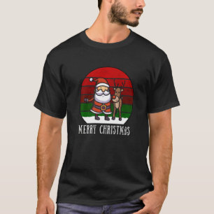 Kerstman Rendier Prettig Kerstmis XMas Vintage  T-shirt