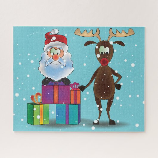 Kerstman & Rendier Puzzel (Horizontaal)