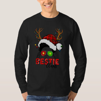 Kerstman rendier rommelige knot haar kerst pyjama  t-shirt